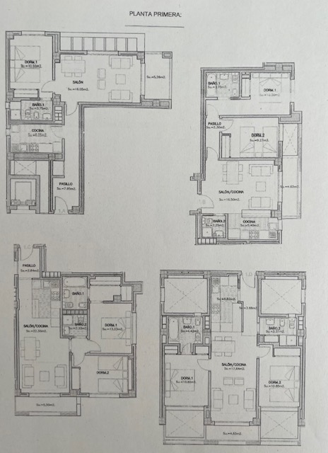 Project of apartments and parking spaces